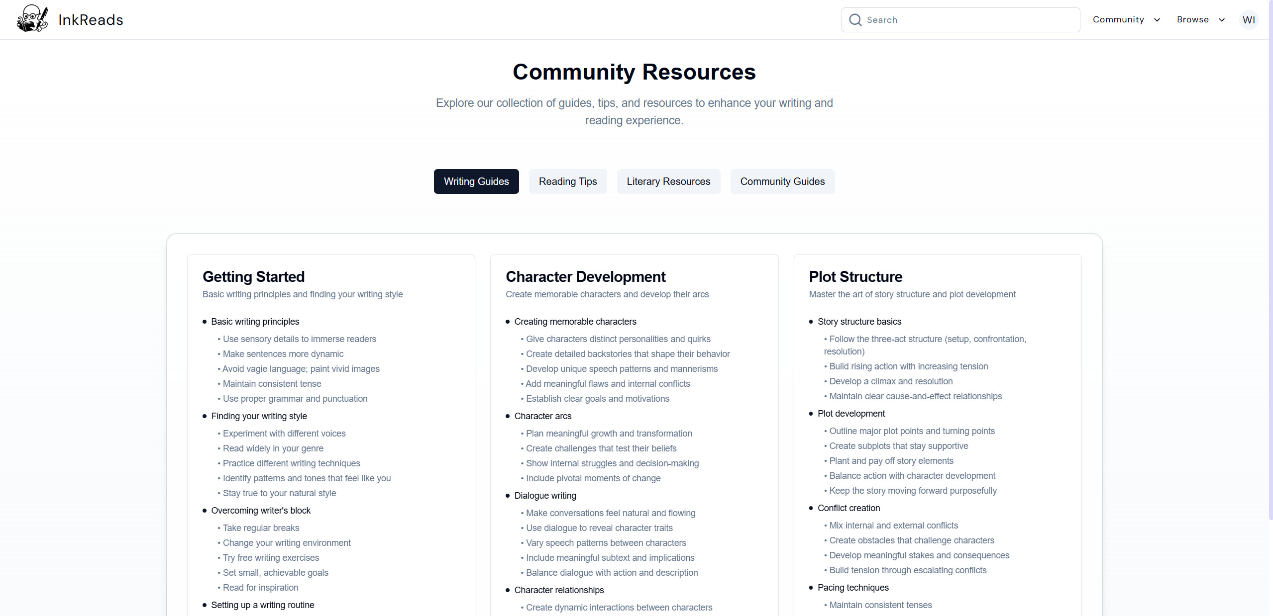 Community Resources Page