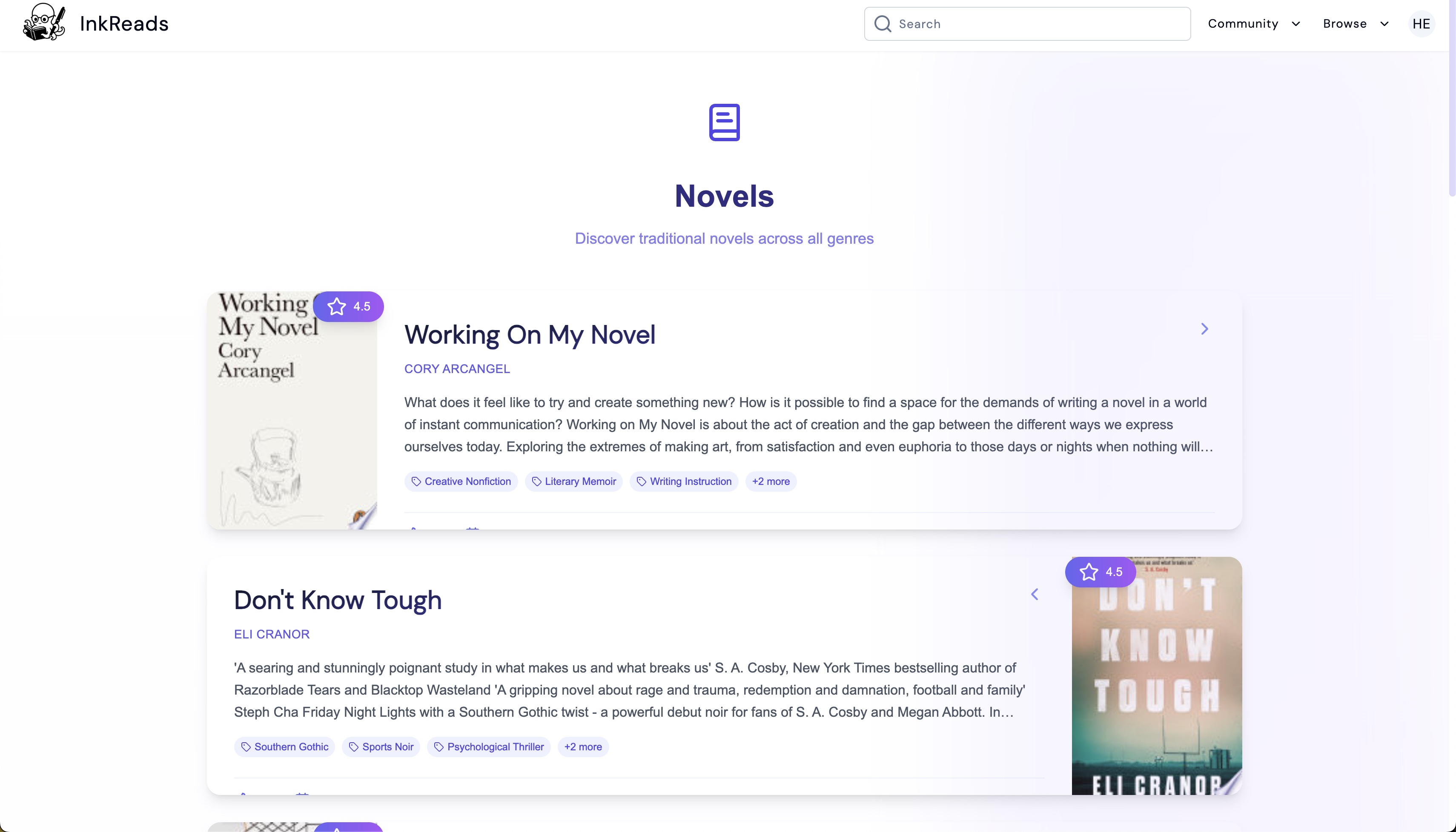 Novels Page