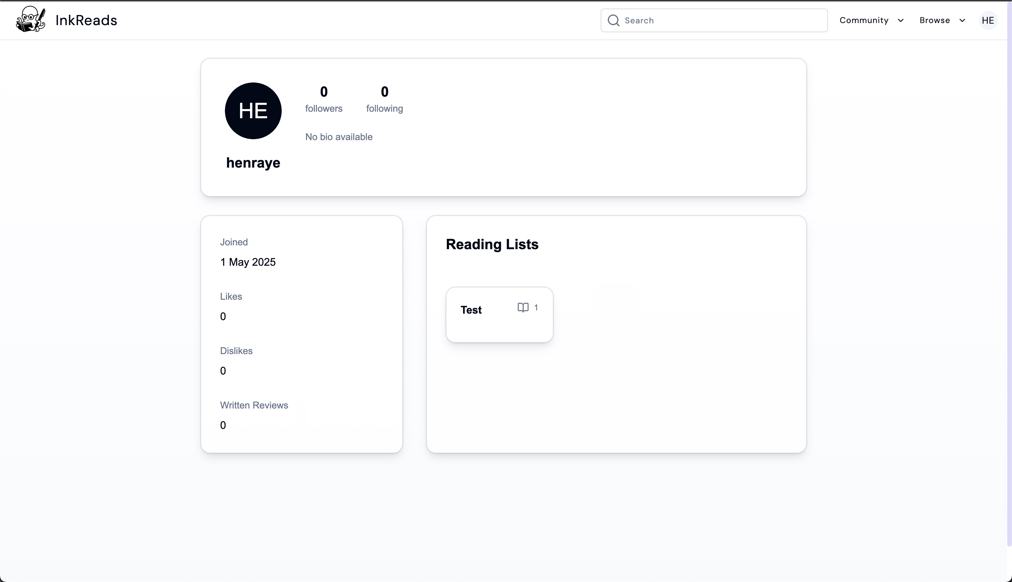 View Profile Page